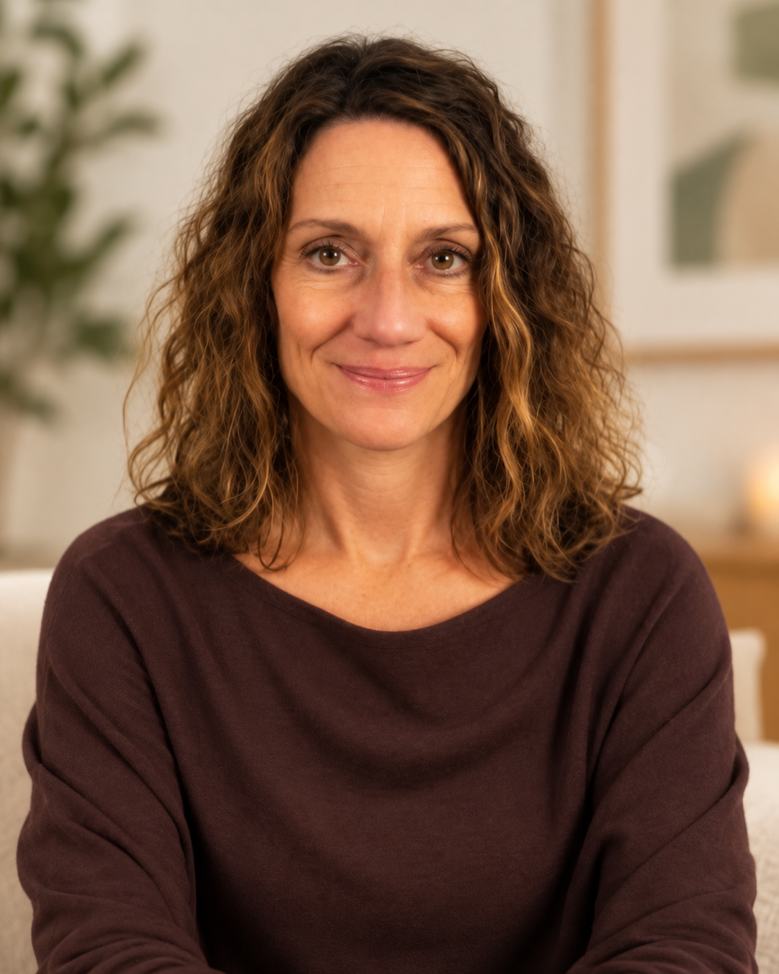 Dr. Joyce Carter, Psy.D, LMHC, smiling in a warm brown sweater